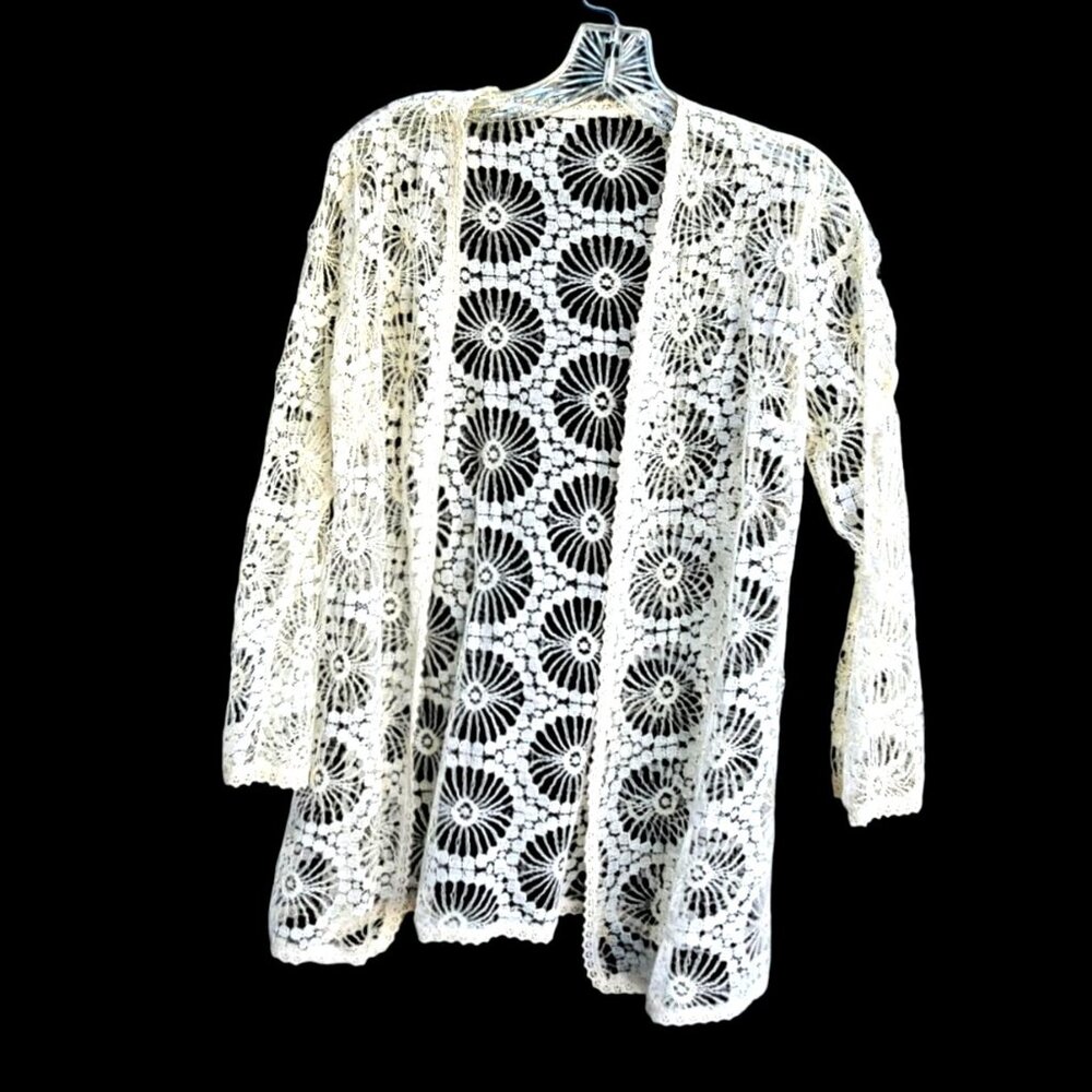 Vintage 1960s Saba California Lace Dress Set Size S Wedding Neutral A-line - Picture 3 of 16